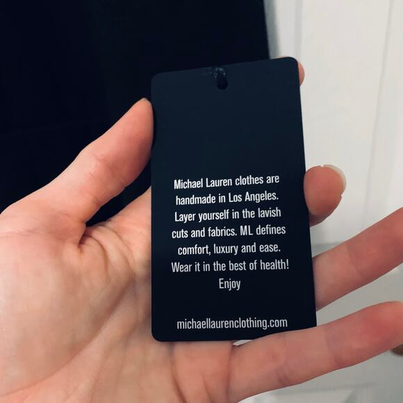 Michael Lauren NWT Black James Raglan Super Soft Top Medium - Picture 9 of 10